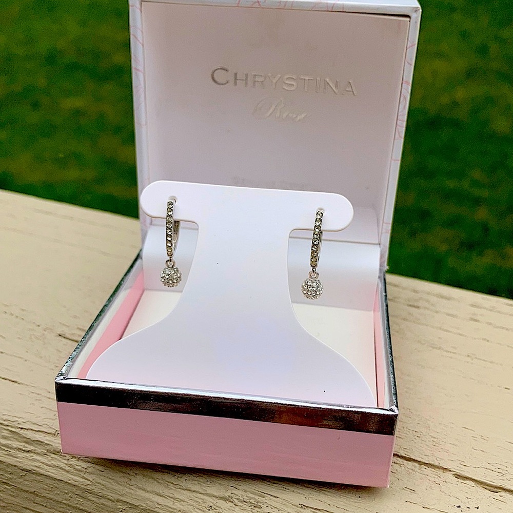 Chyrstina Rose Genuine Crystal Hanging Earrings